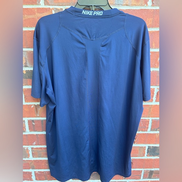Nike Pro Dri-Fit Mens Short Sleeve Navy Blue Fitted XXL Athletic Shirt - Picture 2 of 6